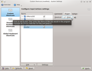 KDE - Edit shortcut