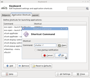 Xfce - Enter command